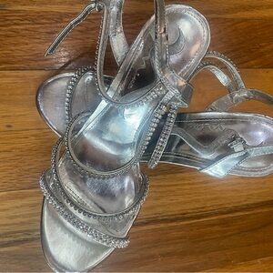 Nina Silver Rhinestone Heels